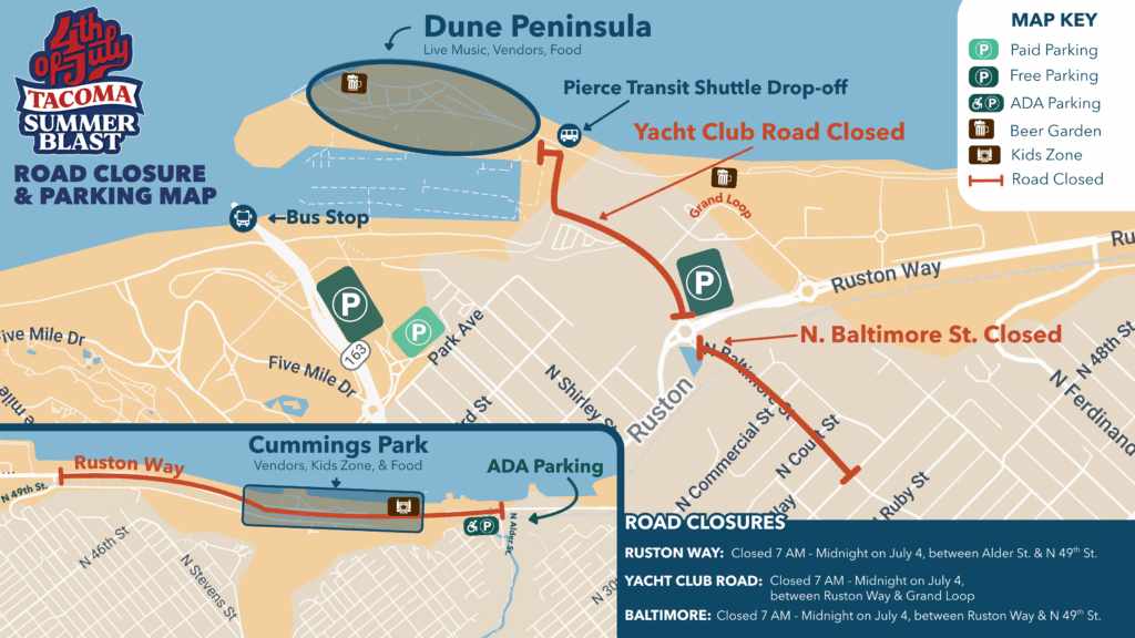 Summer Blast 2025, Road Closure and Parking Map