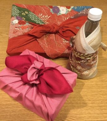 Japanese wrapping cloth shown used on items